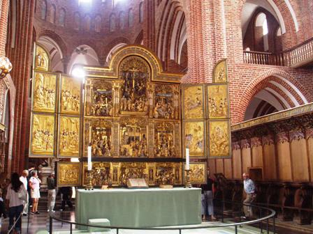 Three winged altarpiece